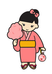 浴衣姿の女の子