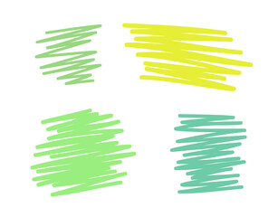 Obraz premium Hatching elements on white. Freehand colored hatchings. Sketchy elements. Hand drawn abstract lines. Pen art. Colorful illustration