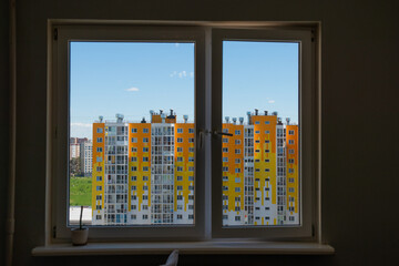 view of the apartment building from the window