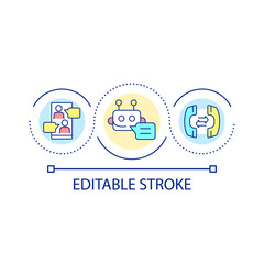 Customer service chatbot loop concept icon. Automated reply messages abstract idea thin line illustration. Artificial intelligence. Isolated outline drawing. Editable stroke. Arial font used
