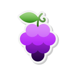Grape sticker icon, Vector, Illustration.