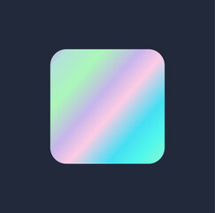 Holographic rainbow colorful sticker, realistic vector illustration isolated.