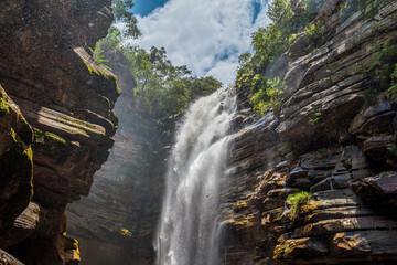 Mosquito waterfall in Chapada Diamantina in the countryside of Brazil