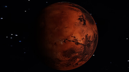 planet mars in space. planet mars realistic