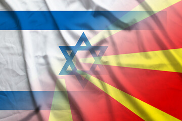 Israel and Macedonia political flag international negotiation  ISR