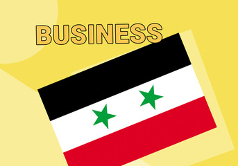 Syria business.  Damascus  Syria commerce concept. Flag on colorful