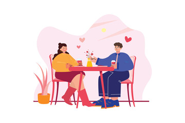 Valentine’s Day Illustration concept. Flat illustration isolated on white background