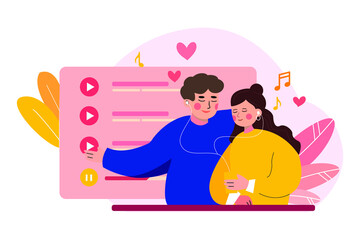 Valentine’s Day Illustration concept. Flat illustration isolated on white background