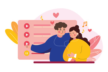 Valentine’s Day Illustration concept. Flat illustration isolated on white background