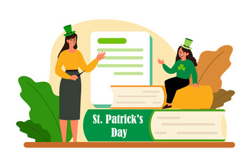 St. Patrick’s Day Illustration concept. Flat illustration isolated on white background
