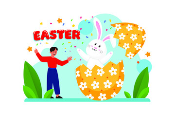 Easter Illustration concept. Flat illustration isolated on white background