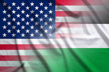 Fototapeta na wymiar USA and Jordan state flag transborder contract JOR USA