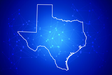 TEXAS Map Technology with network connection background