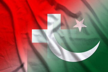 Switzerland and Pakistan political flag international negotiation PAK CHE