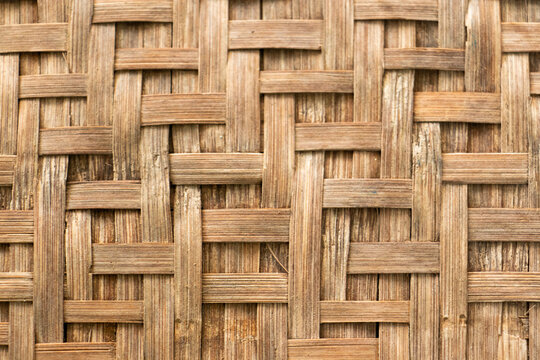 Closed up of wood weave craft textured background