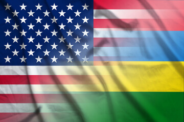 USA and Mauritius state flag transborder relations MUS USA