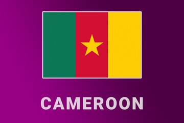 Cameroon  flag. KH national banner. Cameroon  patriotism symbol and name.