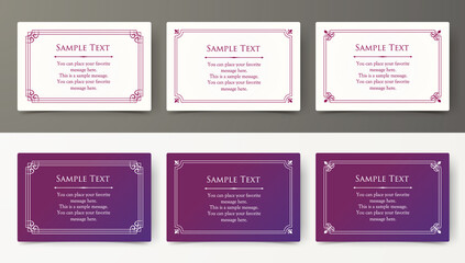 高級感のあるカードデザイン。アンティークな装飾デザイン。エレガントな縁の模様。