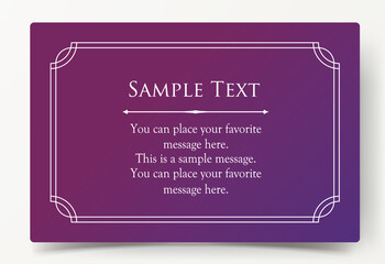 高級感のあるカードデザイン。アンティークな装飾デザイン。エレガントな縁の模様。