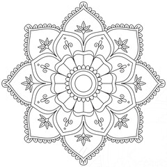 Leaf Flower Petal Coloring Mandala Art Simple Graphic Shape Vector Floral Oriental Outline Vintage Decorative Elements Pattern Illustration Islam Arabic Indian Turkish Mystic Religion Morals Lotus