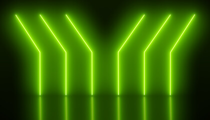 Fototapety  illustation of glowing neon lines in green
