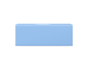 Rectangle paper napkins box from side view, realistic 3d vector illustration isolated on white background.