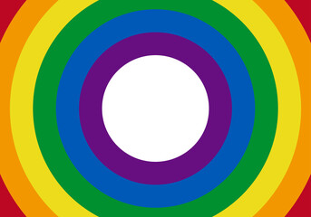 Bandera lgbtiq+ en forma de círculo.