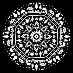 Mandala Travel illustration, Camping illustration, Camper silhouette