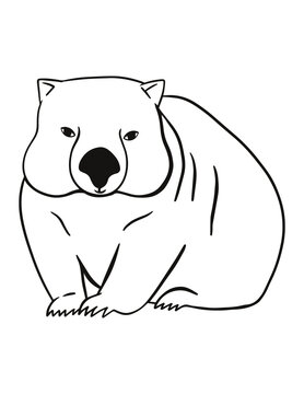 recommend clip art: Wombat coloring page for kids. Animal coloring art.