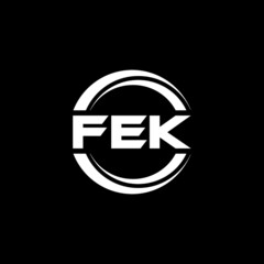 FEK letter logo design with black background in illustrator, vector logo modern alphabet font overlap style. calligraphy designs for logo, Poster, Invitation, etc.