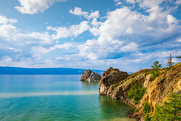Beautiful scenery of Lake Baikal - the largest freshwater lake in the world