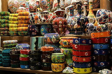 Turkish ceramics at Grand Bazaar, Istanbul, Turkey