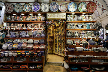 Turkish ceramics at Grand Bazaar, Istanbul, Turkey