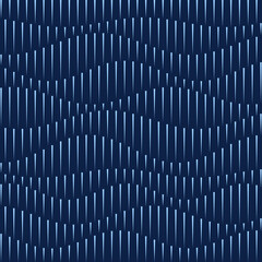 Blue waves abstract background with vertical lines. Art creative design like water waves.