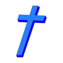 Obraz premium blue cross isolated on white