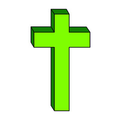 Symbol of a church cross. Christianity religion symbol. on white background
