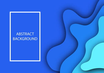 3d blue color tone abstract background, organic layer papercut shape style.Design layout for business presentations, cards, brochures, banners.