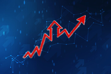 3d rendering business graph and documents. Stock market chart. Business graph background, Financial Background