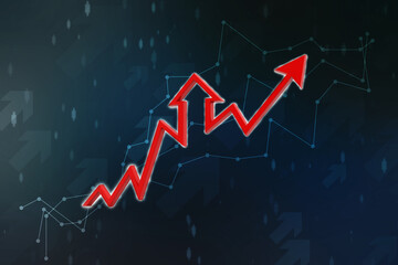 3d rendering business graph and documents. Stock market chart. Business graph background, Financial Background