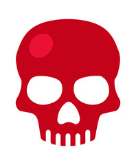 Red scull icon. Vector illustration