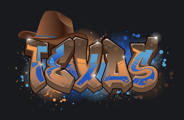 A Cool Genuine Wildstyle Graffiti Name Design - Texas