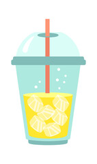 Pineapple Tropical Fruit Cocktail. Vector illustration