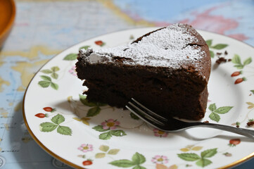 家庭で手作りしたガトーショコラ