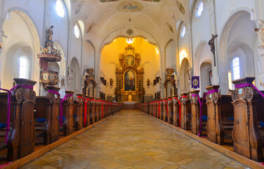 Fototapeta na wymiar Innenansicht St. Peter und Paul (Lindenberg im Allgäu)