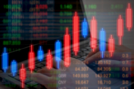 株価チャート・デイトレード・投資・FX・株式運用・証券取引・副業・為替相場・ローソク足のイメージ