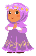 Obraz na płótnie Canvas Kid in beautiful children hijab. Islamic little girl