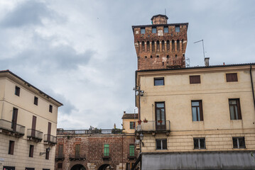 Fototapeta na wymiar View of Vicenza Castle Tower, Veneto, Italy, Europe, World Heritage Site