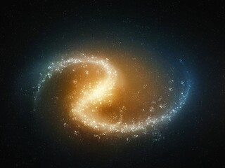 Barred spiral galaxy in outer space. Clusters of stars and interstellar gas. Beauty of the universe.