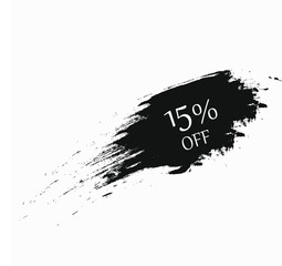 15 percent discount with brush effect