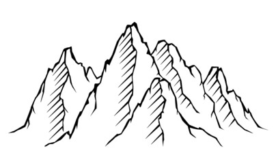 mountain range symbol, isolated vector illustration graphic in black color